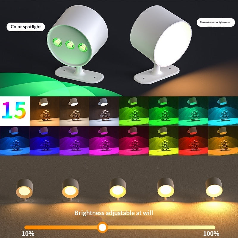 15-inch Remote-Controlled Magnet-Attached Indoor Spotlight With Charging Capability