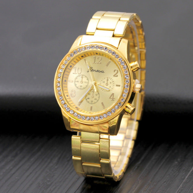 Fashion Watch Diamond Alloy Steel Band for Woman