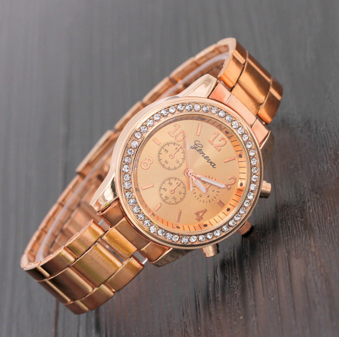 Fashion Watch Diamond Alloy Steel Band for Woman
