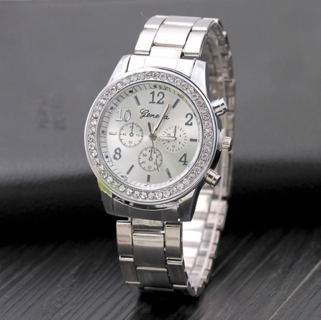 Fashion Watch Diamond Alloy Steel Band for Woman