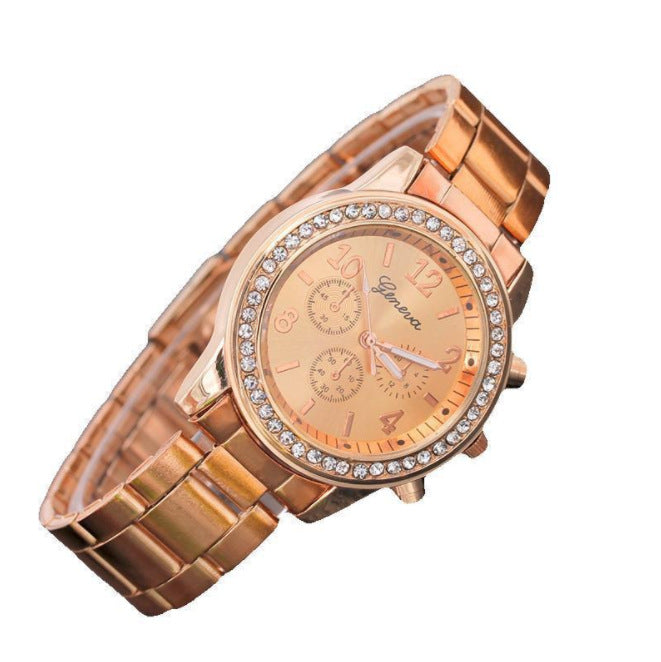 Fashion Watch Diamond Alloy Steel Band for Woman